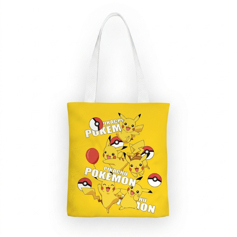 Anime Merch Shopping - Pikachu Canvas Tote Bag Cute Anime