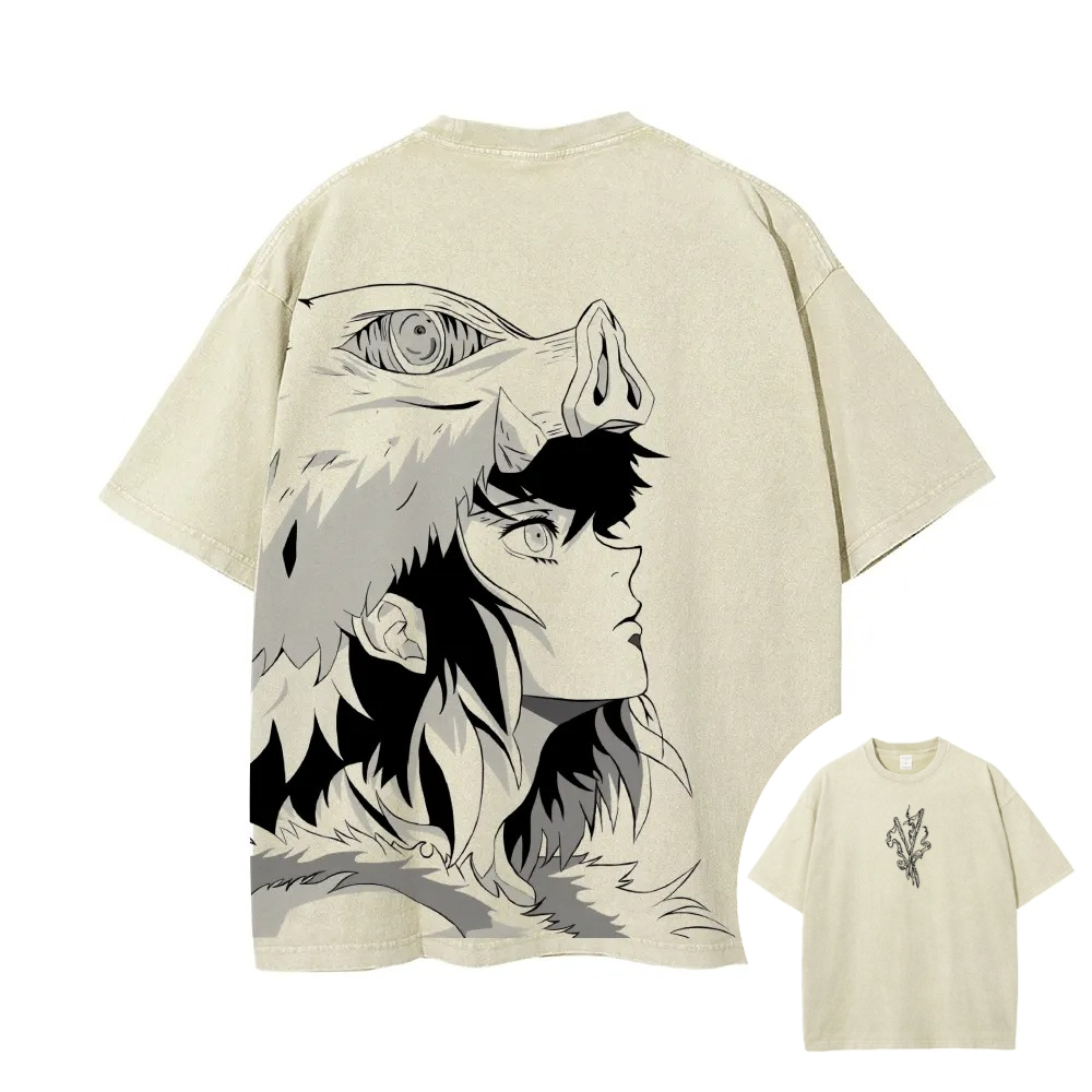 Anime Merchandise Demon Slayer - Demon Slayer Men's Women's Washed T-Shirt