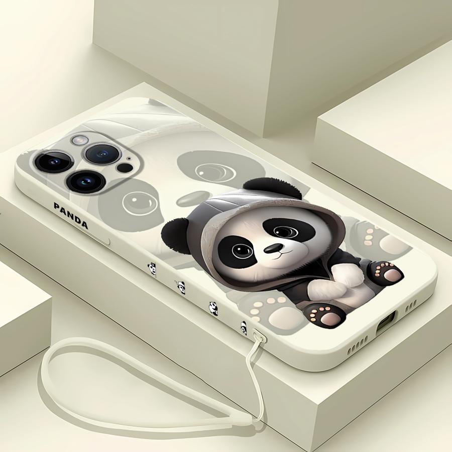 Cute Panda Phone Case for iPho - Lanyard Anime Logo review and price
