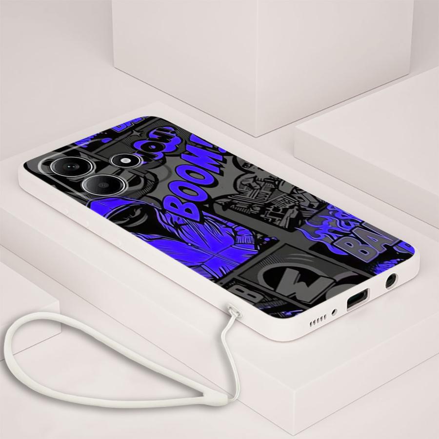 Graffiti Blue Comic Print Case - Lanyard Anime Logo review and price